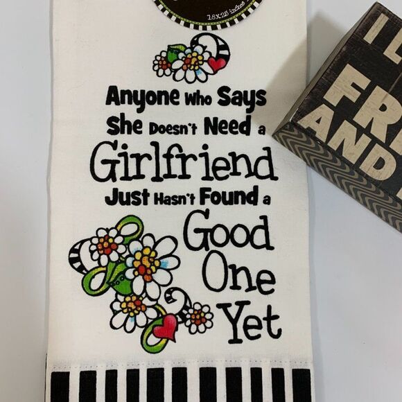 Dish Towel and I Love You to the Fridge and Back Wood Block - Picture 2 of 5